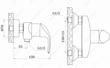 Cмеситель для душа GANZER ENGELBART GZ03052 CHROME 