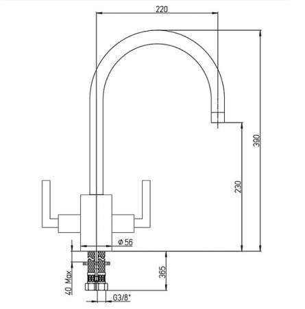 Смеситель для кухни Paini Cucina 64CR490Q12QKM Хром 