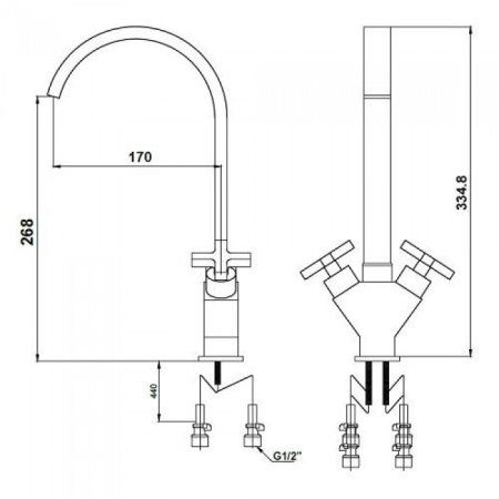 Смеситель для кухни GANZER ABELARD GZ01021 CHROME 