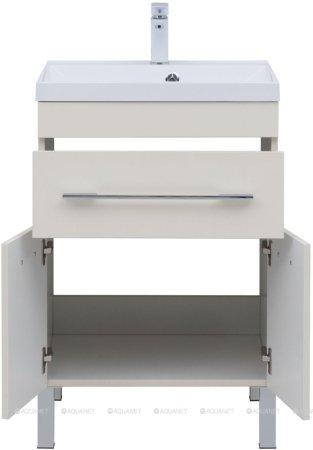 Тумба с раковиной Aquanet Верона 60 крем (1 ящик, 2 дверцы) 