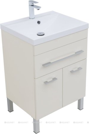 Тумба с раковиной Aquanet Верона 60 крем (1 ящик, 2 дверцы) 