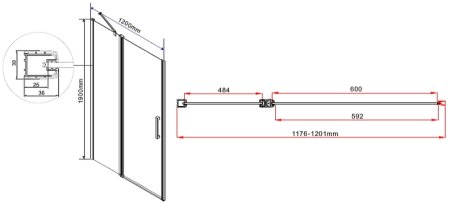 Душевая дверь Vincea Orta 120 VPP-1O120CL профиль Хром стекло прозрачное 