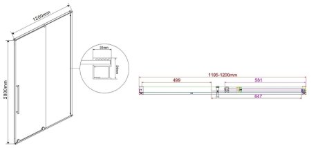 Душевая дверь Vincea Arno 120 VPS-1A120CL профиль Хром стекло прозрачное 