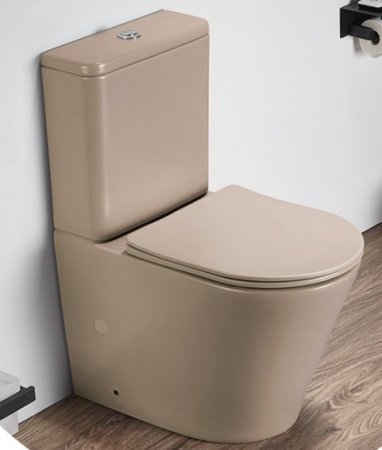 Унитаз-компакт CeramaLux N 2179XMC с микролифтом капучино матовый 