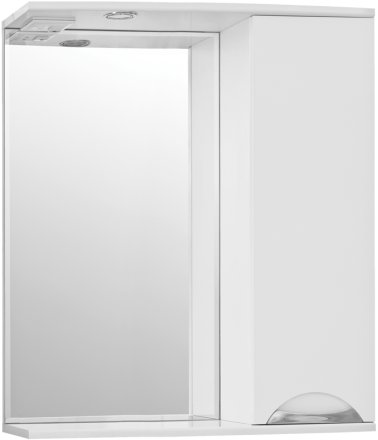 Зеркало со шкафом Style Line Жасмин 70 С с подсветкой Белый глянец 