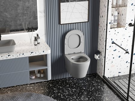 Унитаз Abber Bequem AC1102MG подвесной Серый матовый с сиденьем Микролифт 