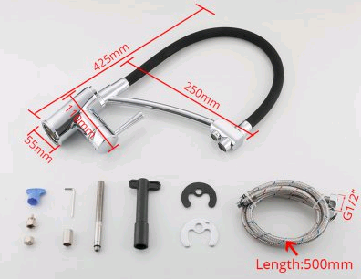 Смеситель для кухонной мойки Gappo G4398-11 хром/черный 