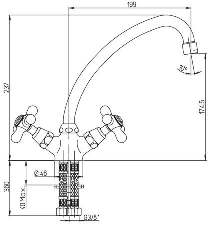 Смеситель для кухни Paini Liberty 17CR570KM Хром 