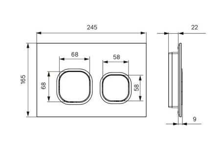 Кнопка смыва Iddis Uniglass UNG01BCi77 001 стекло черный / хром 