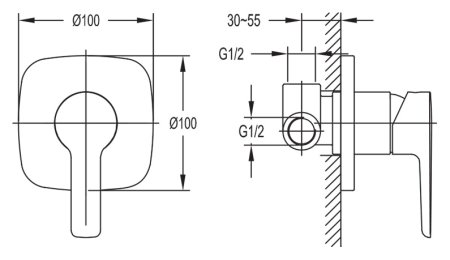 Смеситель Cezares Tesoro F DIM 01 для душа 