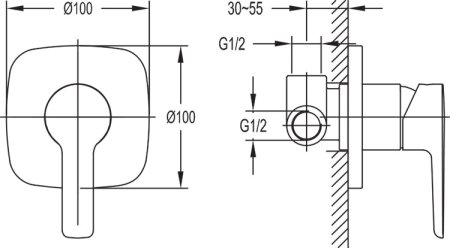 Смеситель Cezares Tesoro F DIM 01 для душа 