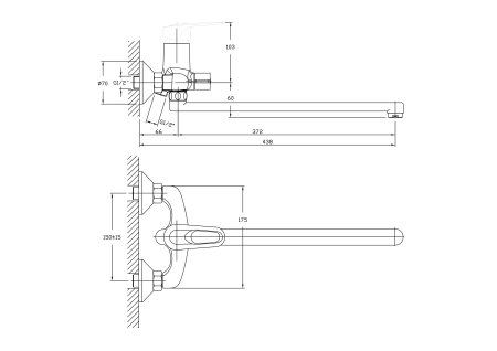 Смеситель однорычажный для ванны длинный излив HAIBA HB2237 хром 