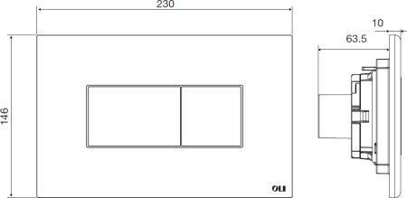 Кнопка смыва OLI Karisma 641006 хром матовый 