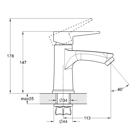 Смеситель G-Lauf NUD1-A045 для раковины, черный 