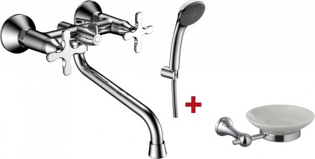 Смеситель Lemark Duetto LM5751C универсальный + мыльница в подарок 