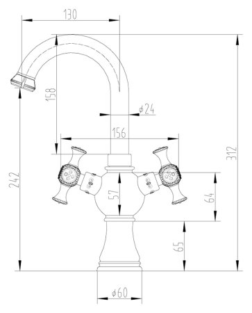 Смеситель Zorg Antic A 6007U-BR для раковины 