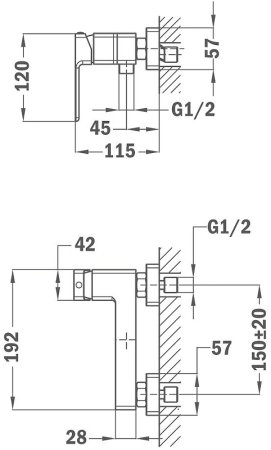 Смеситель для душа Teka Soller 852311200 Хром 