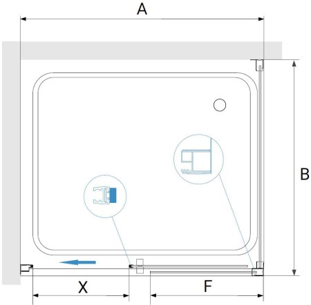 Душевой уголок RGW PA-76 (PA-016 + Z-050-2) 1600x800 