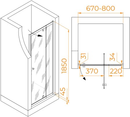 Душевая дверь RGW PA-02B NEW 700 