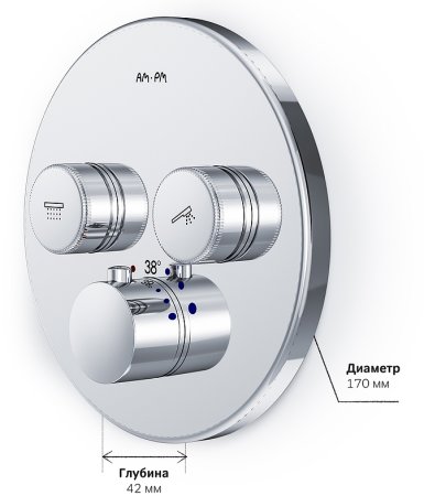 Смеситель для душа AM.PM Inspire 2.0 F50A85700 с термостатом Хром 