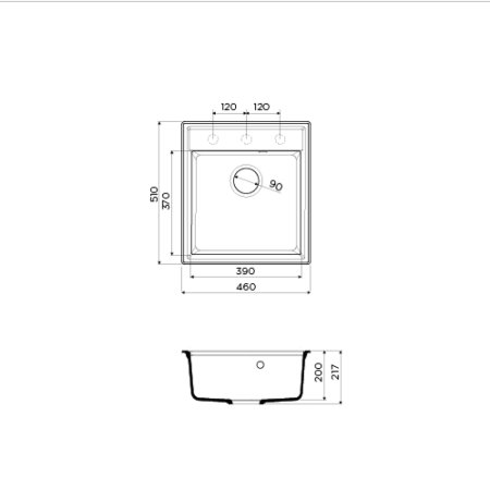 Мойка для кухни Omoikiri Daisen-46-BL 4993614 Черная 