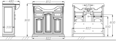 Тумба под раковину Opadiris Риспекто 80 00-00006022 Слоновая кость 
