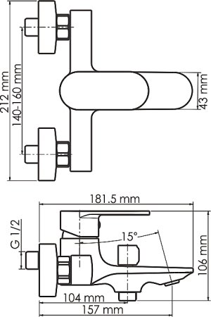Смеситель WasserKRAFT Mindel 8501 для ванны с душем, белый 