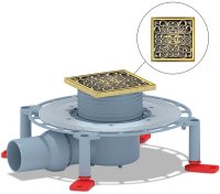 Душевой трап Bronze de Luxe Узоры 21962-5602 с решеткой Бронза