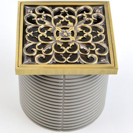 Душевой трап Bronze de Luxe Узоры 21962-5602 с решеткой Бронза 