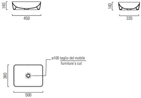 Раковина-чаша GSI Nubes 50 903711 Белая 