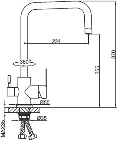 Смеситель для кухни Frap H801 F43801 Сатин 