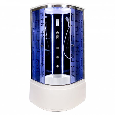 Душевая кабина Deto BМ4510 LED с гидромассажем BLACK 