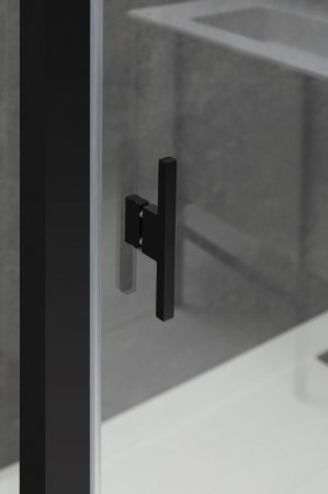 Душевая дверь Allen Brau Priority 140 3.31012.BBA профиль Черный брашированный стекло прозрачное 