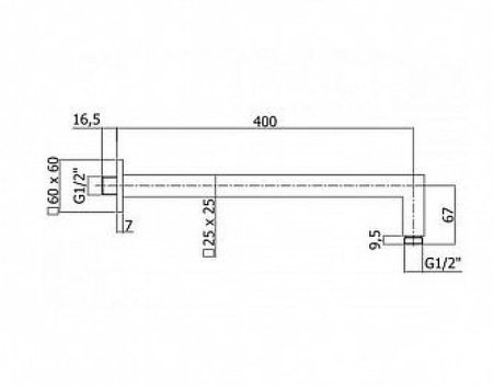 Кронштейн для верхнего душа Paffoni Quadro ZSOF063NO Черный 