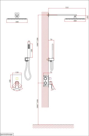 Душевая система D&K встраиваемая Bayern.Liszt (DA1515701A04) 