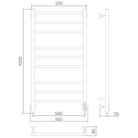 Полотенцесушитель электрический Larusso Имидж П9 50х100 