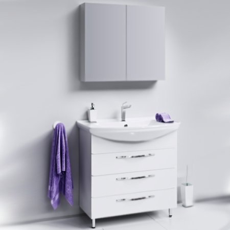 Тумба под раковину Aqwella Аллегро 85 Agr.01.08/3 Белая 