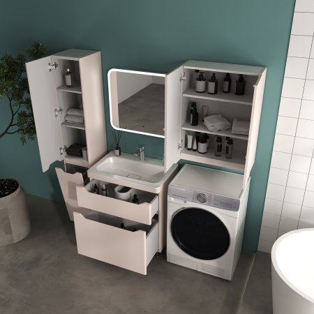 Тумба напольная STYLELINE "Марелла 70" (2 ящ.) Люкс Плюс антискрейтч карамель с раковиной Марелла Люкс 700х400 