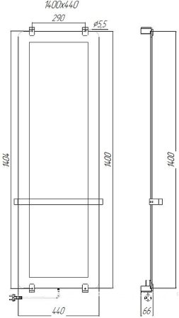 Электрический полотенцесушитель Allen Brau Infinity 44x140 8.21004.GL зеркальный 