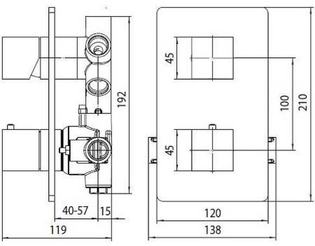 Смеситель для душа Bossini Cube Z00061.073 с термостатом Черный матовый 