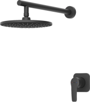 Душевая система IDDIS Optima Home с тропическим душем, матовый черный (OPHBL01i66)