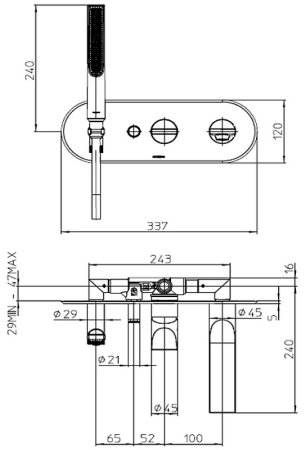 Смеситель для ванны Bossini Apice Z00555.045 Белый матовый 