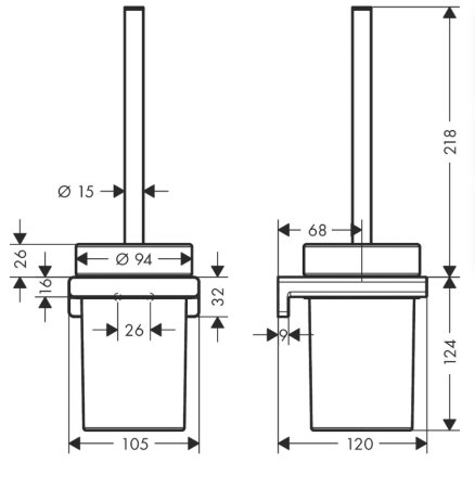 Ершик Hansgrohe AddStoris 41752140 шлифованная бронза 
