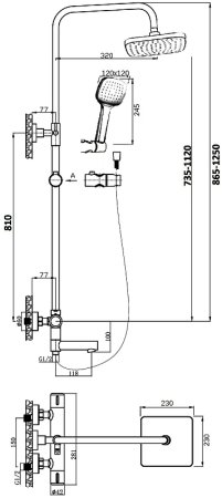 Душевая система Orange T02S4-911cr Хром 