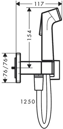 Гигиенический душ со смесителем Hansgrohe Bidette 29233670 Черный матовый 