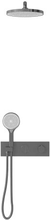 Душевая система Vincea VSFW-422T2GM с термостатом Вороненая сталь 