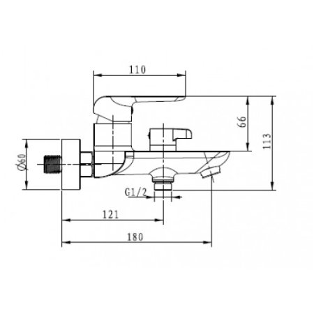 Смеситель для ванны Kaiser Glory 69122 Белый Хром 