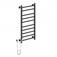 Полотенцесушитель Ника STEP-2 100/50 RAL9005 электрич.кабельны, черный матовый левый тэн
