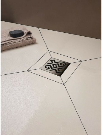 Душевой трап Berges Platz Antik 150x150 090161 с решеткой Хром матовый 