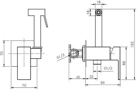 Гигиенический душ со смесителем Rush Thira TR3635-99 Хром 